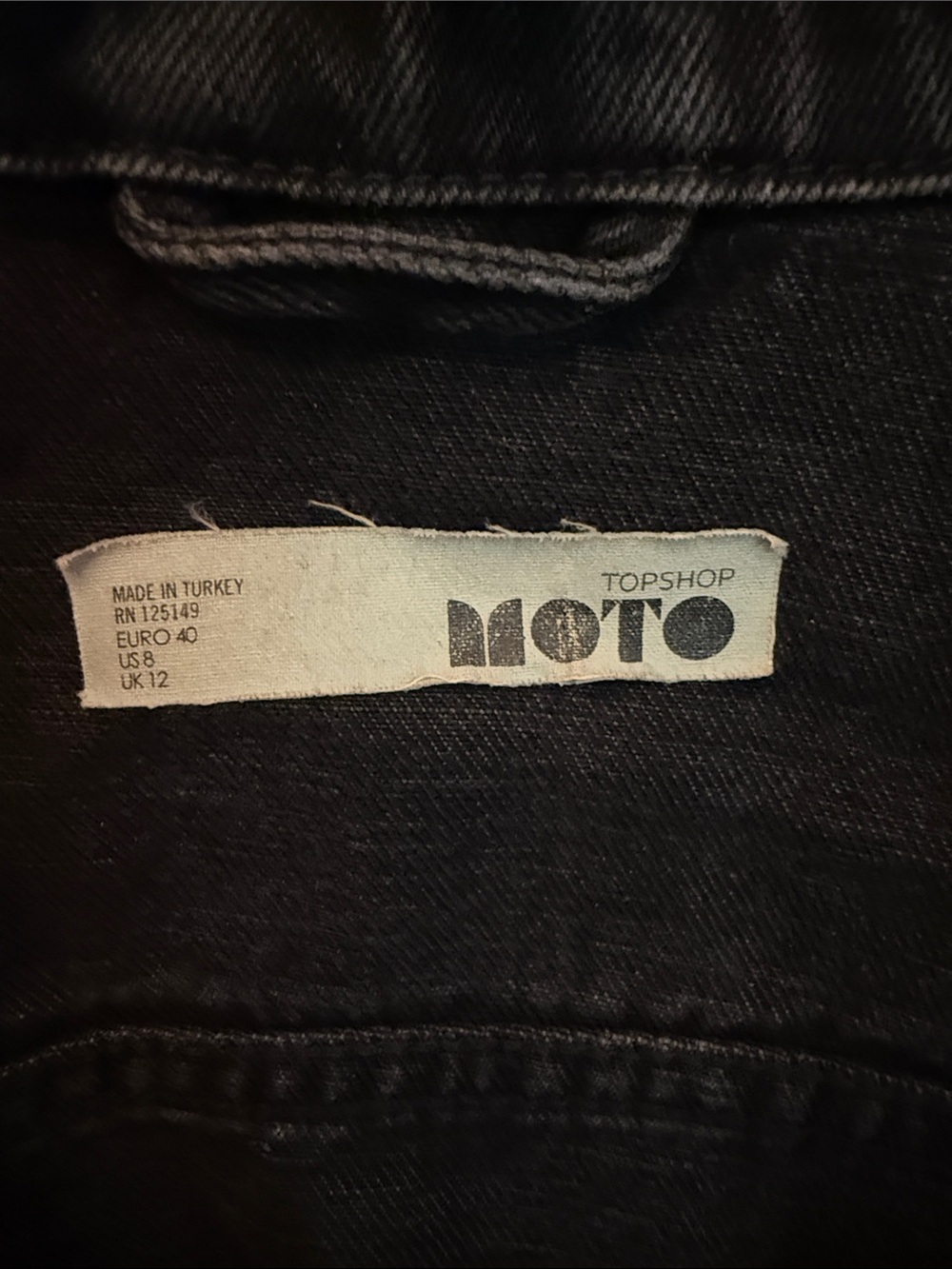 Topshop Black Distressed Studded Denim Jacket - Picture 3 of 3